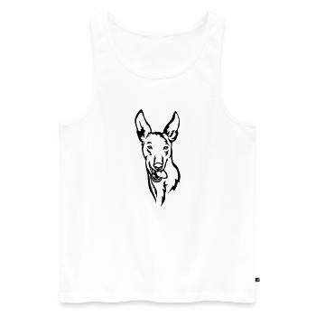 Tête Podenco - Débardeur bio Premium Homme - blanc - Devant - Michal (187cm)
