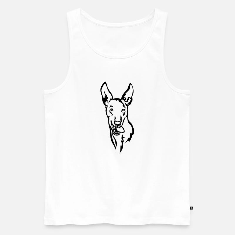 Podenco Kopf - Männer Premium Bio Tank Top - Weiß