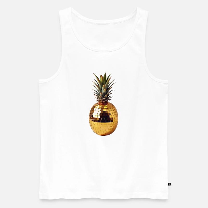 Disco Party Früchte, Ananas - Männer Premium Bio Tank Top - Weiß