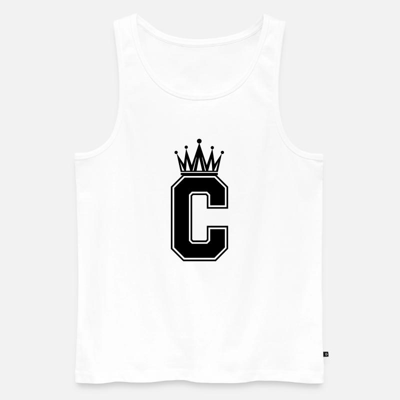 Buchstabe C - Männer Premium Bio Tank Top - Weiß