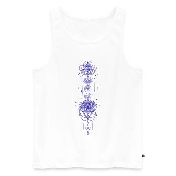Spirituality Sacred Geometry Lotus Flower Zen - Men's Premium Organic Tank Top - white - Front - Michal (187cm)
