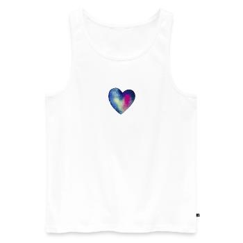 blaues herz Aquarell - Männer Premium Bio Tank Top - Weiß - Vorne - Michal (187cm)