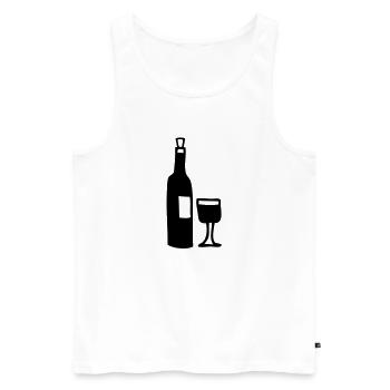 glas und flasche voll - Männer Premium Bio Tank Top - Weiß - Vorne - Michal (187cm)