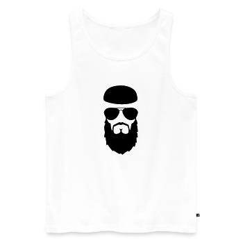 bärtig - Männer Premium Bio Tank Top - Weiß - Vorne - AI Model Male 178 light (178cm)