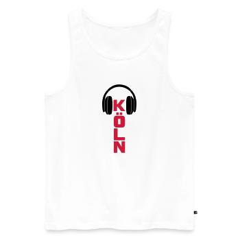 Köln City DJ Music Dubstep Shirt - Männer Premium Bio Tank Top - Weiß - Vorne - Michal (187cm)