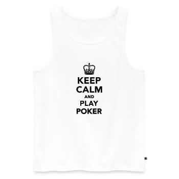 Keep calm and play Poker - Männer Premium Bio Tank Top - Weiß - Vorne - Michal (187cm)