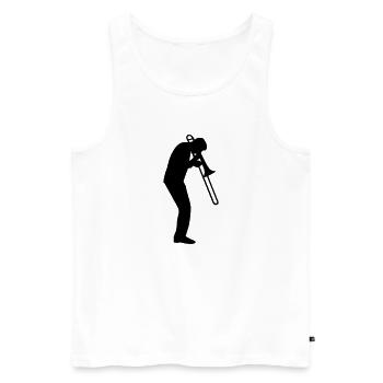 Posaune - Männer Premium Bio Tank Top - Weiß - Vorne - Michal (187cm)