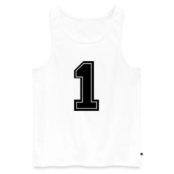 1 - Männer Premium Bio Tank Top - Weiß - Vorne - AI Model Male 178 light (178cm)