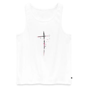 traverser fragmentées déchiqueté petite conception - Débardeur bio Premium Homme - blanc - Devant - AI Model Male 178 light (178cm)