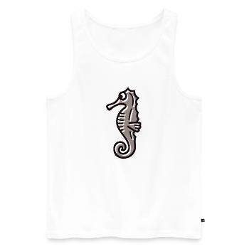 Seepferd - Männer Premium Bio Tank Top - Weiß - Vorne - Michal (187cm)