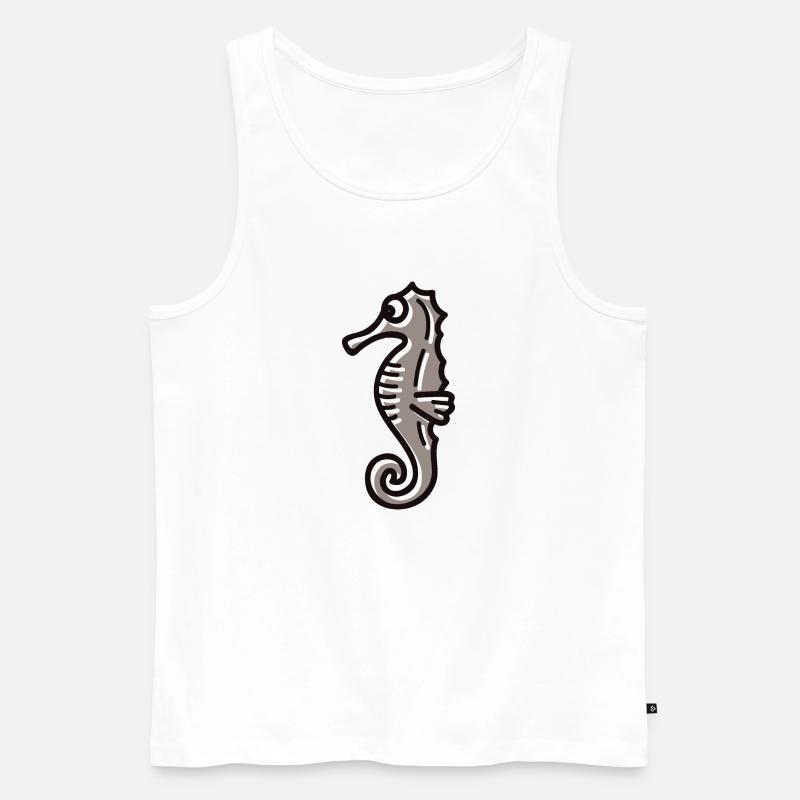 Seepferd - Männer Premium Bio Tank Top - Weiß