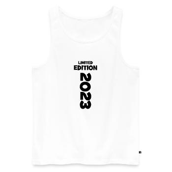 Edition Limitée - 2023 - Anniversaire - Année de naissance - Débardeur bio Premium Homme - blanc - Devant - Michal (187cm)