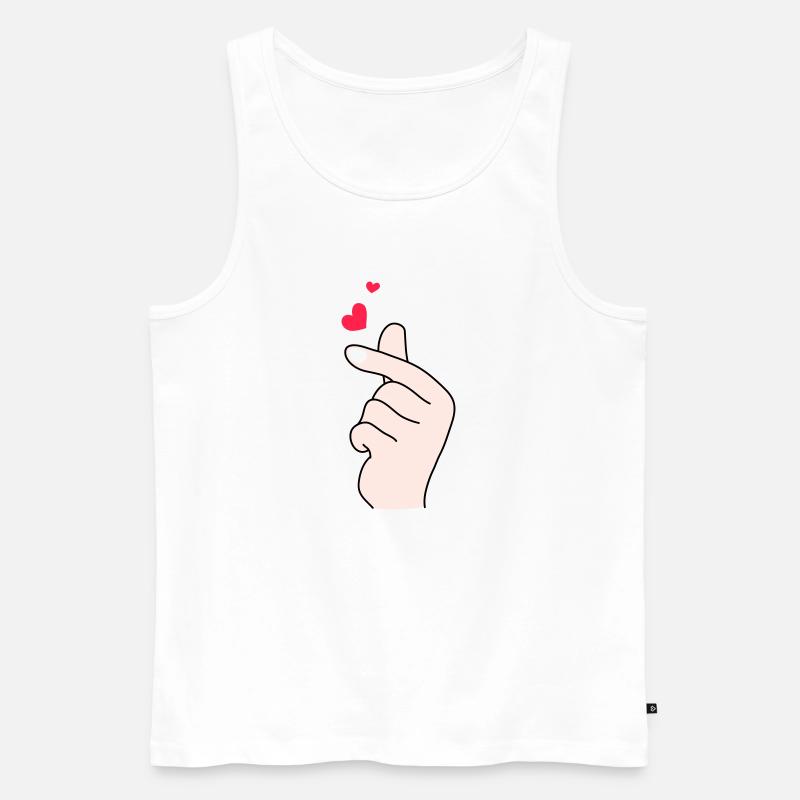 Fingerherzen 2 - Männer Premium Bio Tank Top - Weiß