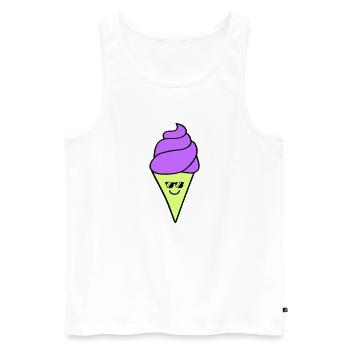 Icecream - Men's Premium Organic Tank Top - white - Front - Michal (187cm)