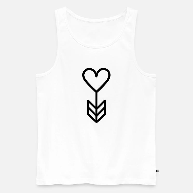 Herz-Pfeil - Männer Premium Bio Tank Top - Weiß