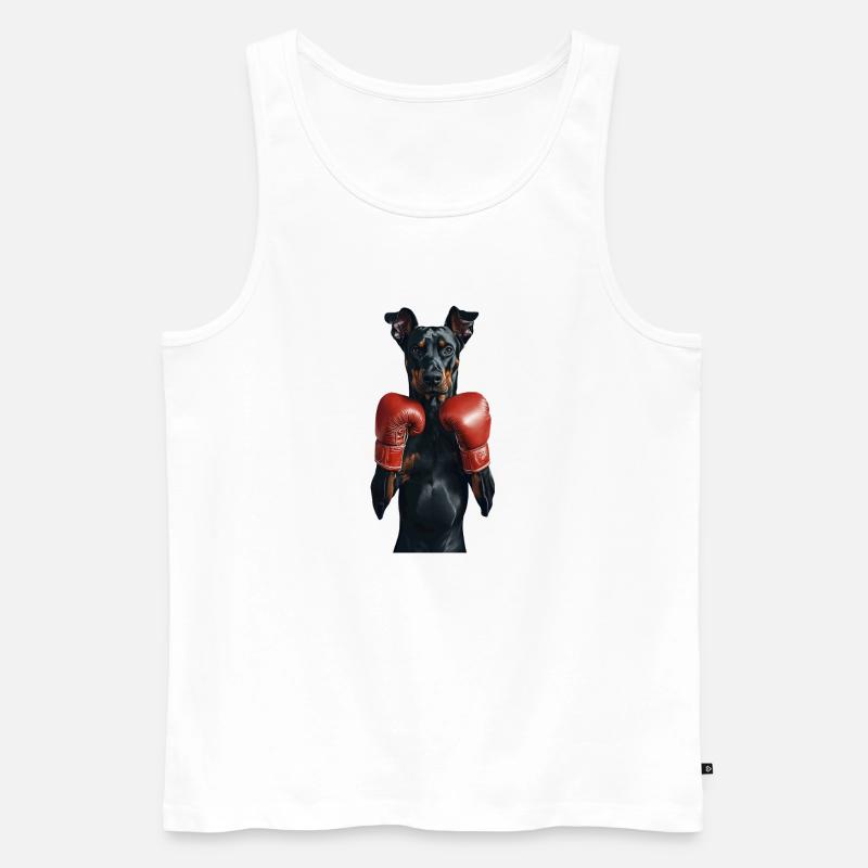 Dobermann - Männer Premium Bio Tank Top - Weiß