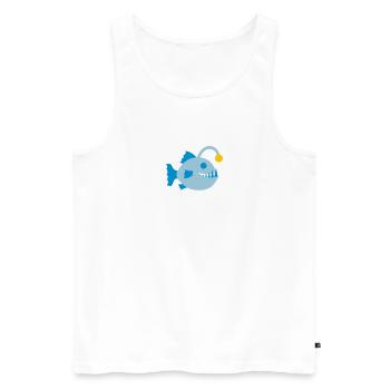 Fish Frogfish Deep Sea Bioluminescence Symbol - Men's Premium Organic Tank Top - white - Front - AI Model Male 178 light (178cm)