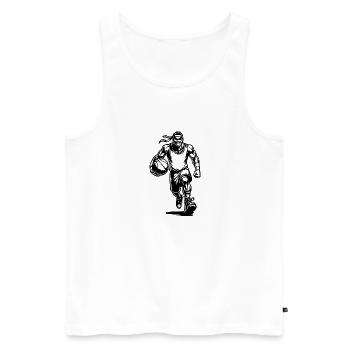 Stormy basketball coach with ball - Men's Premium Organic Tank Top - white - Front - AI Model Male 178 light (178cm)