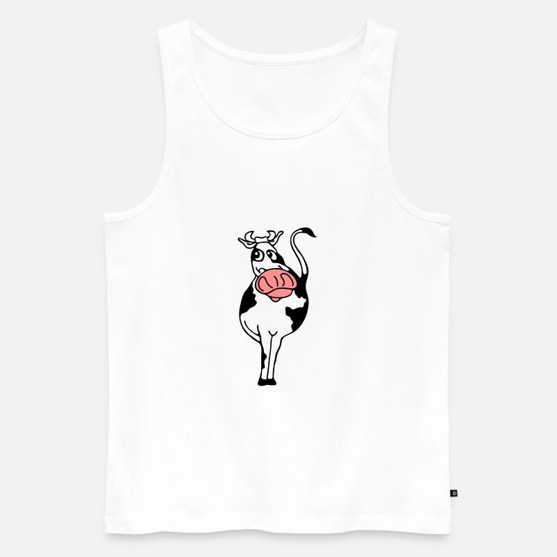 bull - Men's Premium Organic Tank Top - white