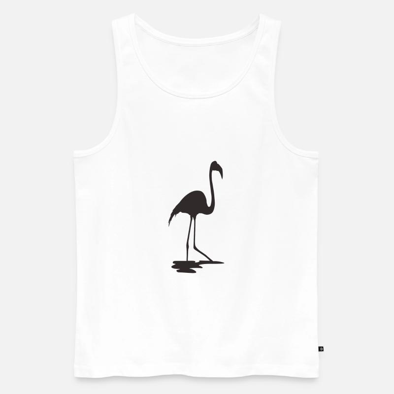 Flamingo Schwarz - Männer Premium Bio Tank Top - Weiß