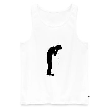 Howling drops of depression - Men's Premium Organic Tank Top - white - Front - Michal (187cm)