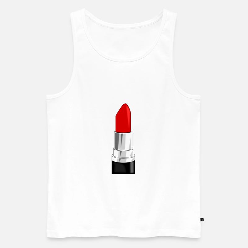 Lippenstift - Männer Premium Bio Tank Top - Weiß