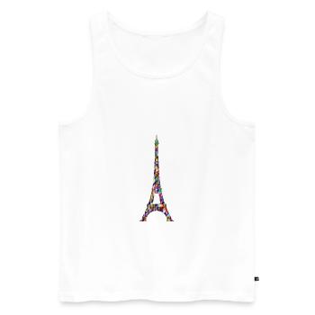 Arc-en-ciel de la Tour Eiffel - Débardeur bio Premium Homme - blanc - Devant - Michal (187cm)