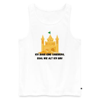 Sandcastle - I'll build a sandcastle, no matter how old - Men's Premium Organic Tank Top - white - Front - AI Model Male 178 light (178cm)