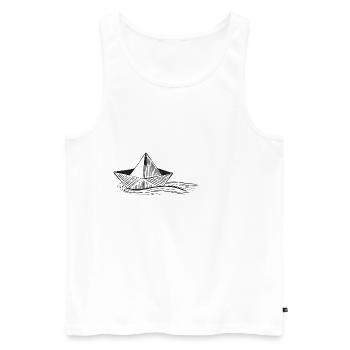Boot Schiff Papierboot Geschenk Segelboot Kapitän - Männer Premium Bio Tank Top - Weiß - Vorne - AI Model Male 178 light (178cm)