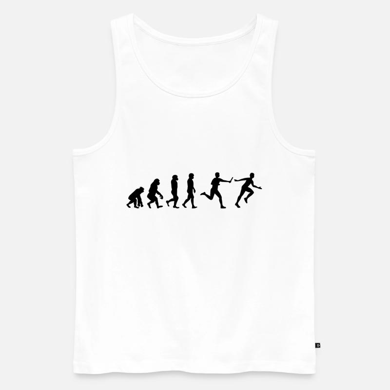 Staffellauf Athlet Leichtathletik Evolution - Männer Premium Bio Tank Top - Weiß