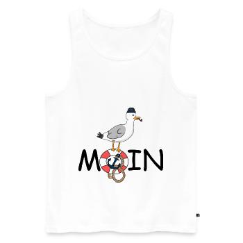 Seagull Moin - Men's Premium Organic Tank Top - white - Front - Michal (187cm)