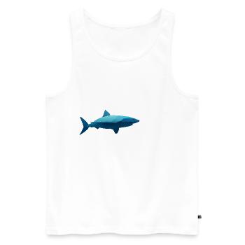Requin Shark mer mer pêche poisson poisson marin - Débardeur bio Premium Homme - blanc - Devant - AI Model Male 178 light (178cm)