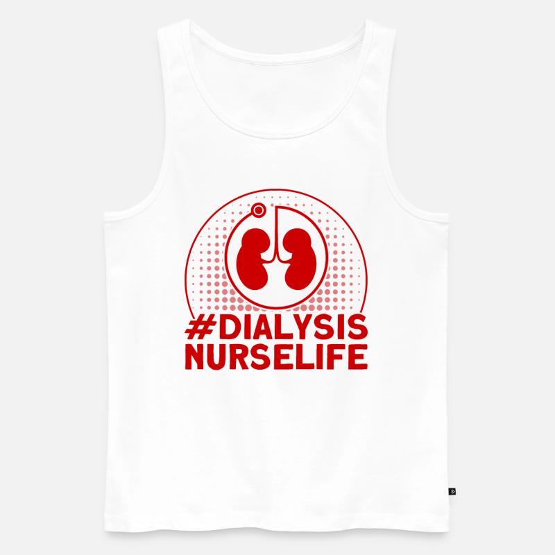 Dialyse Behandlung Dialyse Schwester Krankenschwes - Männer Premium Bio Tank Top - Weiß