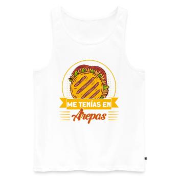 Venezuelan Food Food Lovers Arepa Gesche - Men's Premium Organic Tank Top - white - Front - Michal (187cm)