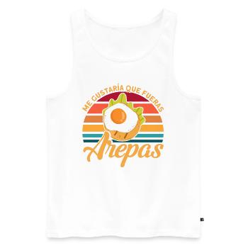 Gourmands Arepas Colombien Arepa Geshe - Débardeur bio Premium Homme - blanc - Devant - Michal (187cm)
