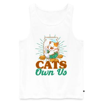Katzen Sprüche Katze Katzen Liebhaber Geschenk - Männer Premium Bio Tank Top - Weiß - Vorne - AI Model Male 178 light (178cm)
