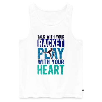 Tennisplatz Spruch Für Tennis - Männer Premium Bio Tank Top - Weiß - Vorne - Michal (187cm)