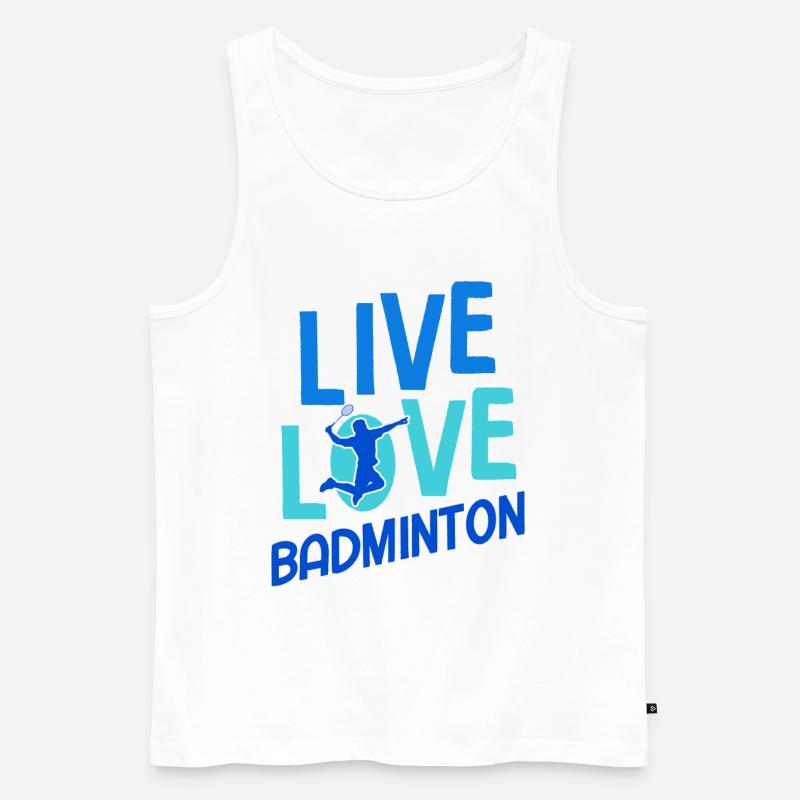 Badminton - Männer Premium Bio Tank Top - Weiß