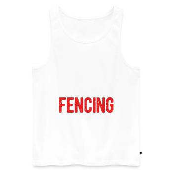 Fechten - Männer Premium Bio Tank Top - Weiß - Vorne - Michal (187cm)