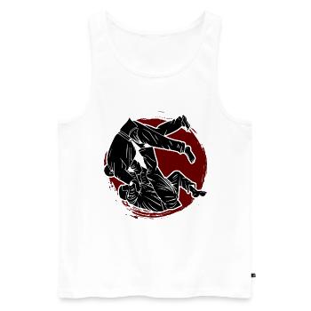 Japanischer Kampfsport Judo - Männer Premium Bio Tank Top - Weiß - Vorne - Michal (187cm)