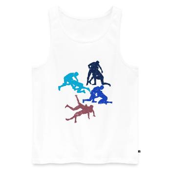 Grappling Martial Arts Wrestling - Männer Premium Bio Tank Top - Weiß - Vorne - Michal (187cm)