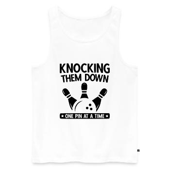 Bowling - Männer Premium Bio Tank Top - Weiß - Vorne - Michal (187cm)