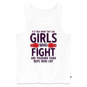 Boxsport Boxing - Männer Premium Bio Tank Top - Weiß - Vorne - Michal (187cm)