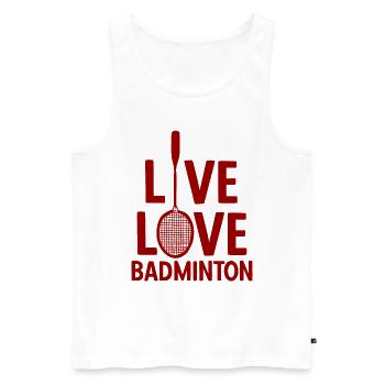 Badminton - Männer Premium Bio Tank Top - Weiß - Vorne - AI Model Male 178 light (178cm)