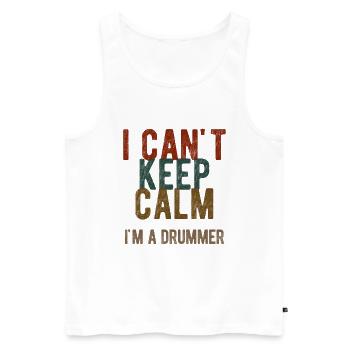 Schlagzeug Spieler Drummer - Männer Premium Bio Tank Top - Weiß - Vorne - Michal (187cm)