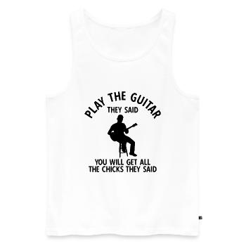 Akustik Spruch Für E-Gitarre Konzert Gitarre - Männer Premium Bio Tank Top - Weiß - Vorne - Michal (187cm)