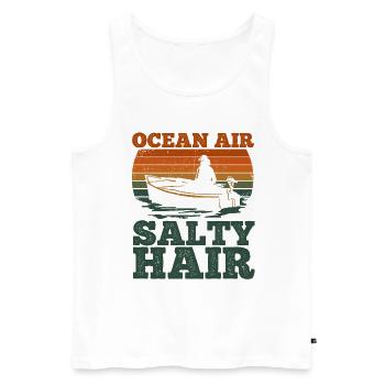 Segelboot Kapitän Spruch Zum Segeln - Männer Premium Bio Tank Top - Weiß - Vorne - Michal (187cm)