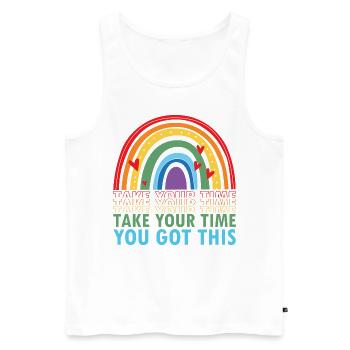 Dyslexia Therapy for Dyslexia Month - Men's Premium Organic Tank Top - white - Front - AI Model Male 178 light (178cm)