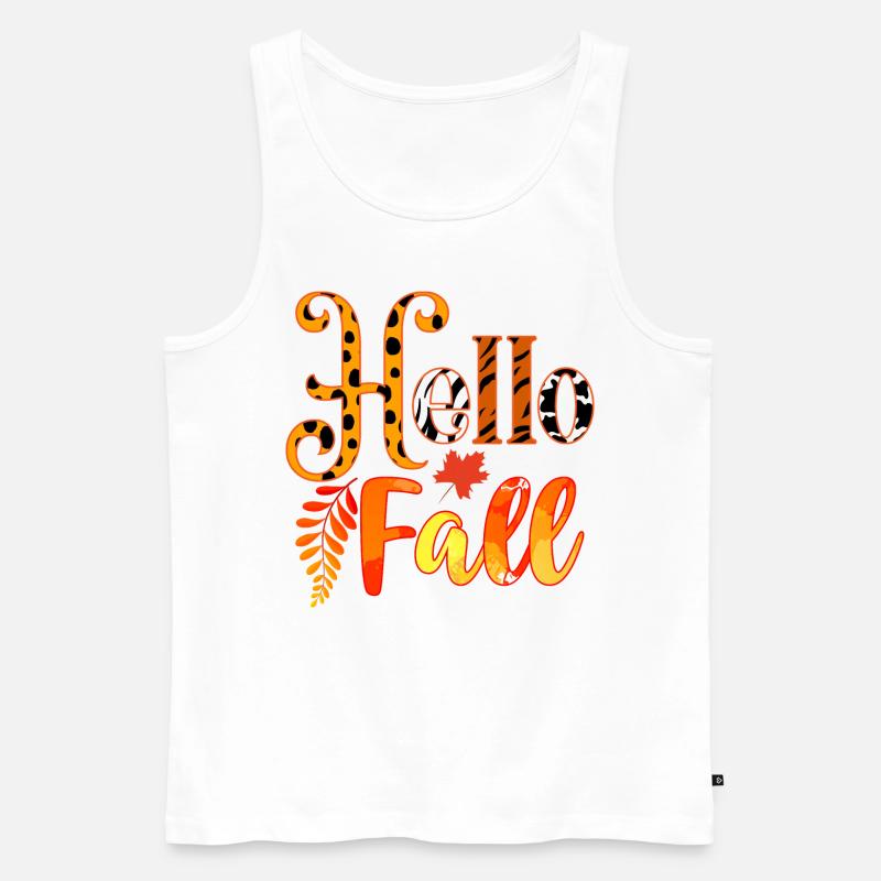 Herbst Hello Fall - Männer Premium Bio Tank Top - Weiß