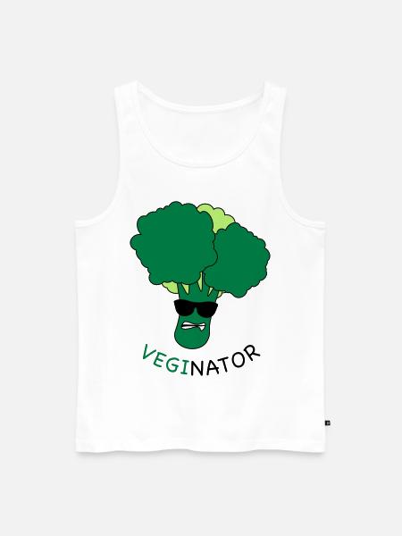 VEGAN - VEGINATOR - Men's Premium Organic Tank Top - white